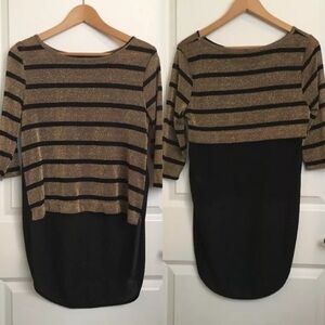 IN San Francisco sheer black gold large junior